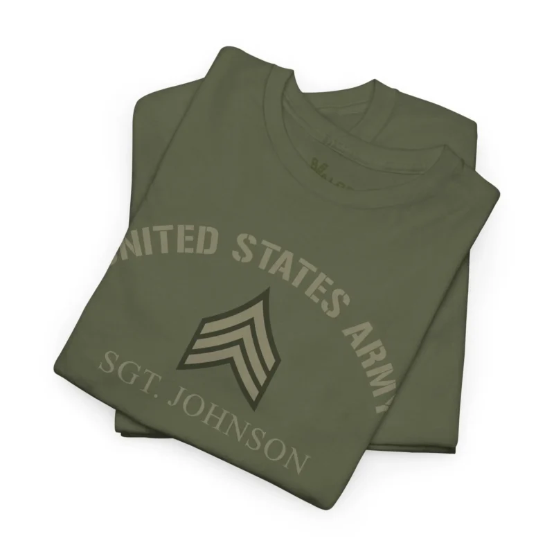Customized U.S. Army T-Shirt with Rank & Name – Military Veteran Personalized Tee #000091
