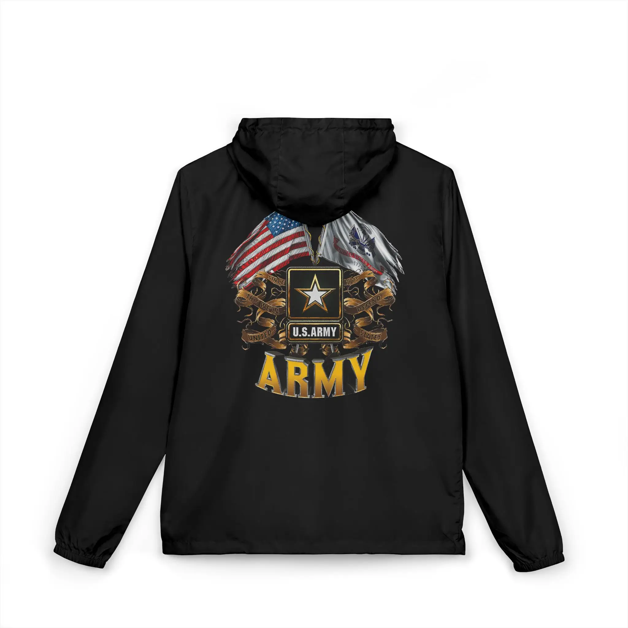 Customized US Army Windbreaker Jacket Persionalize Name & Rank #000110