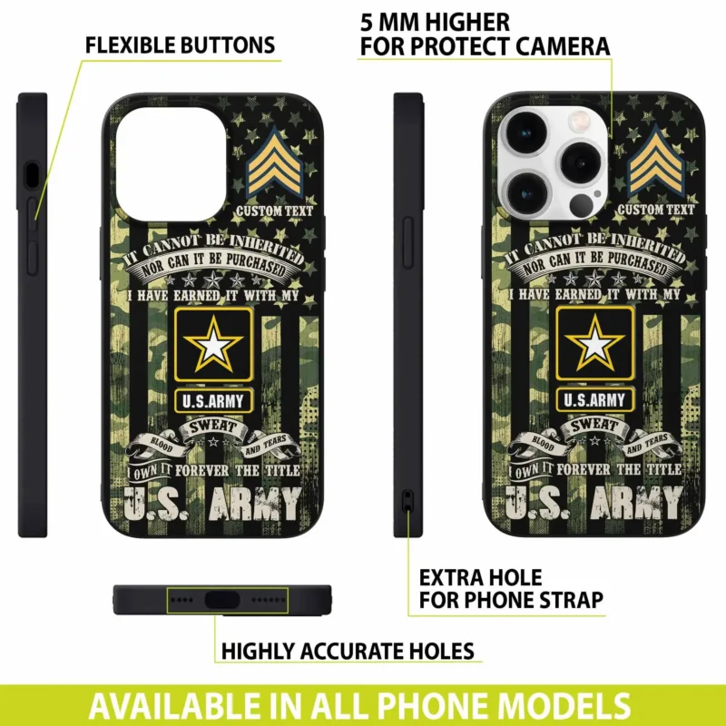 Customized US Military Branches - With My Blood, Sweat And Tears Phone Case