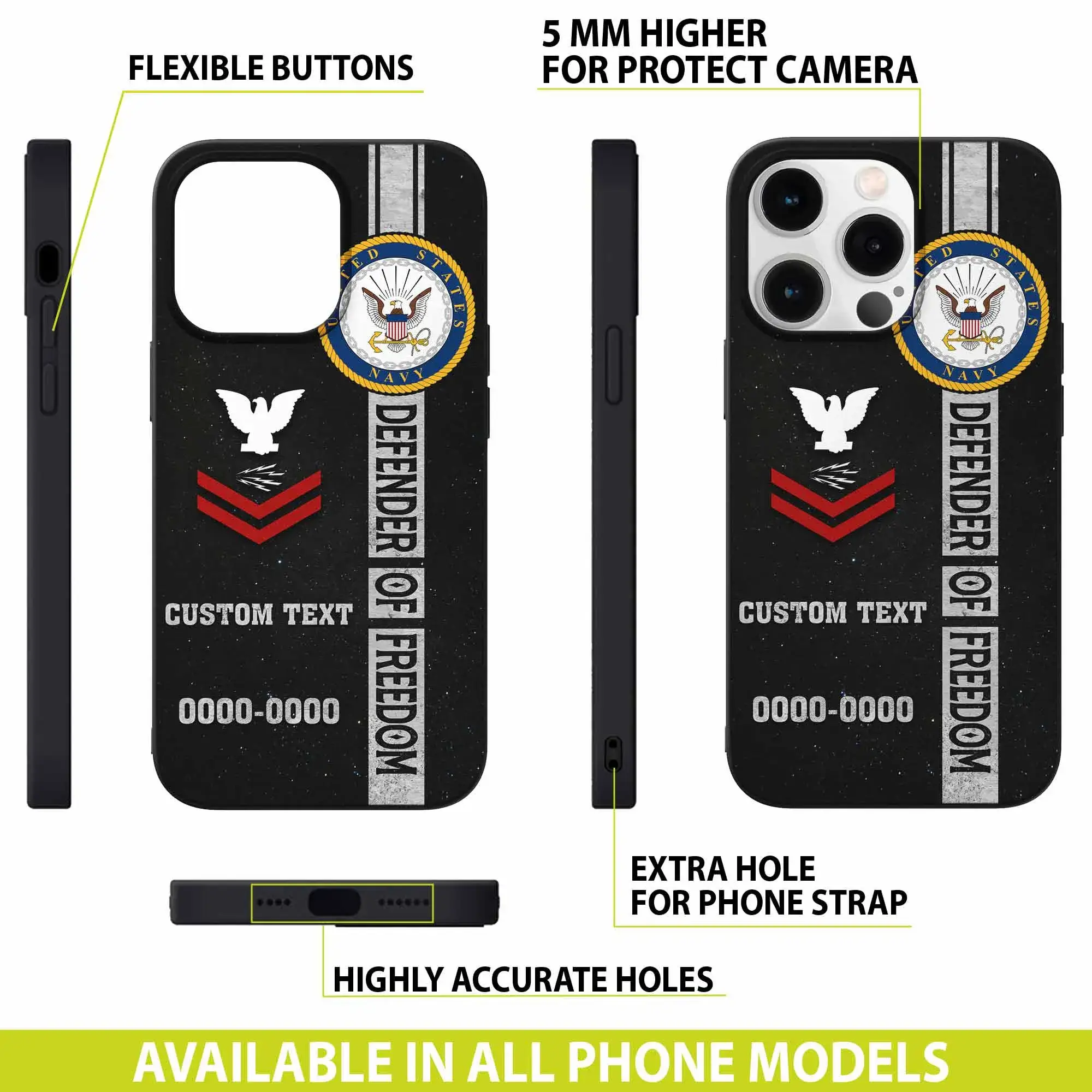 Customized US Military Defender Of Freedom Phone Case #000108