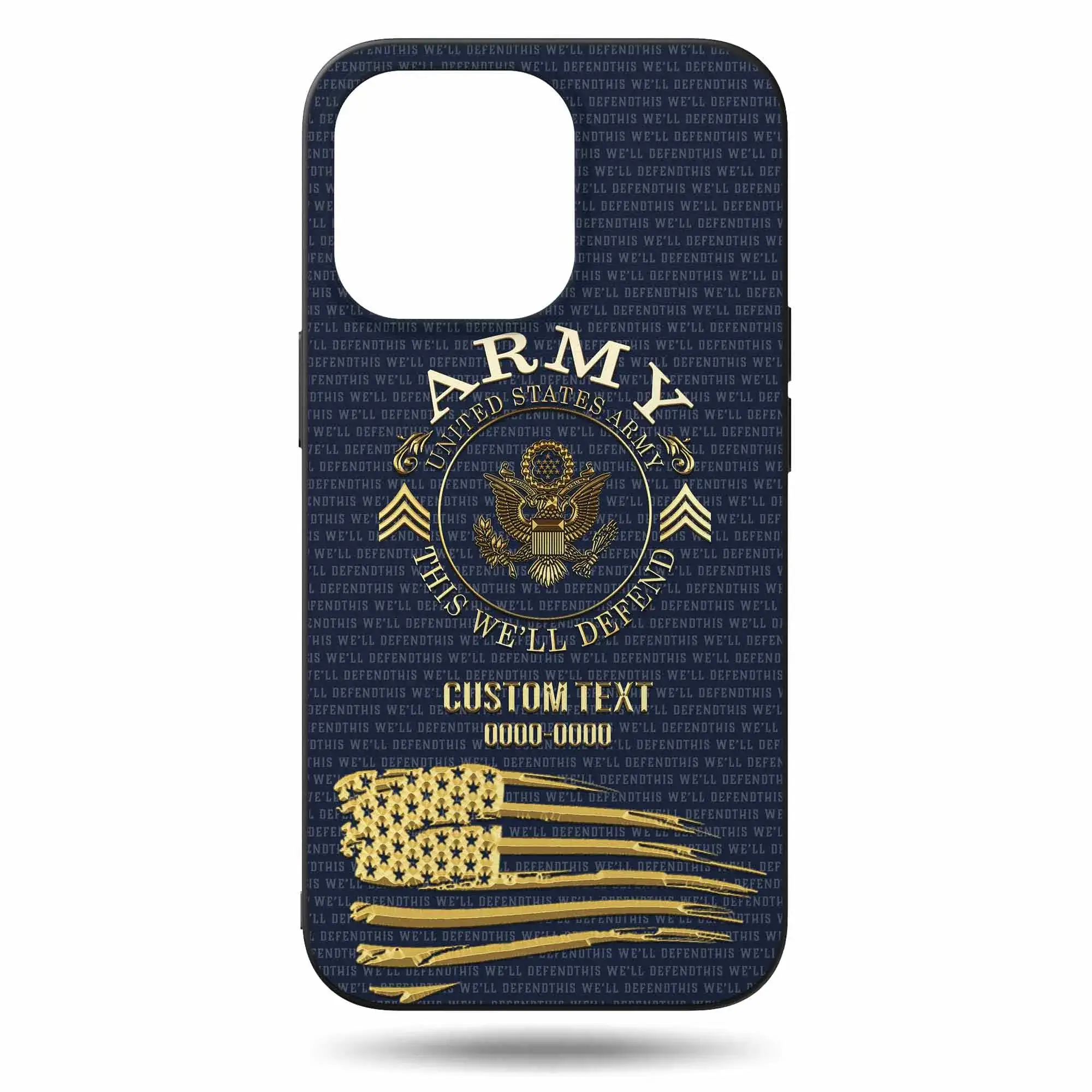 Customized US Military Golden Motto Pattern Phone Case #000105