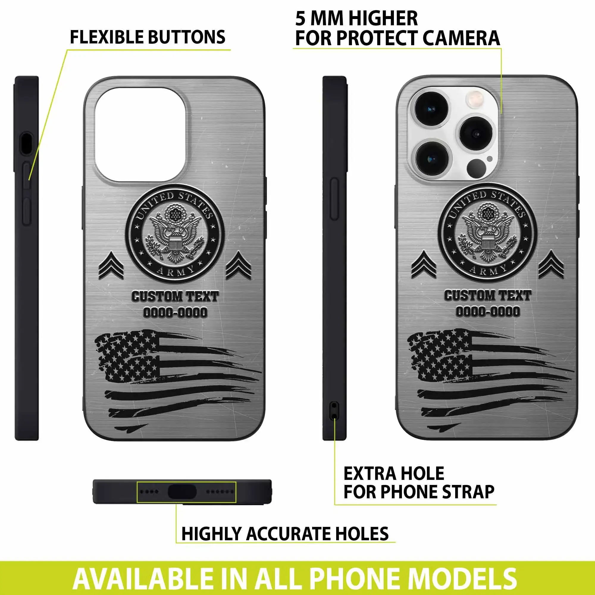 Customized US Military Proudly Served Phone Case #000102 - Image 8