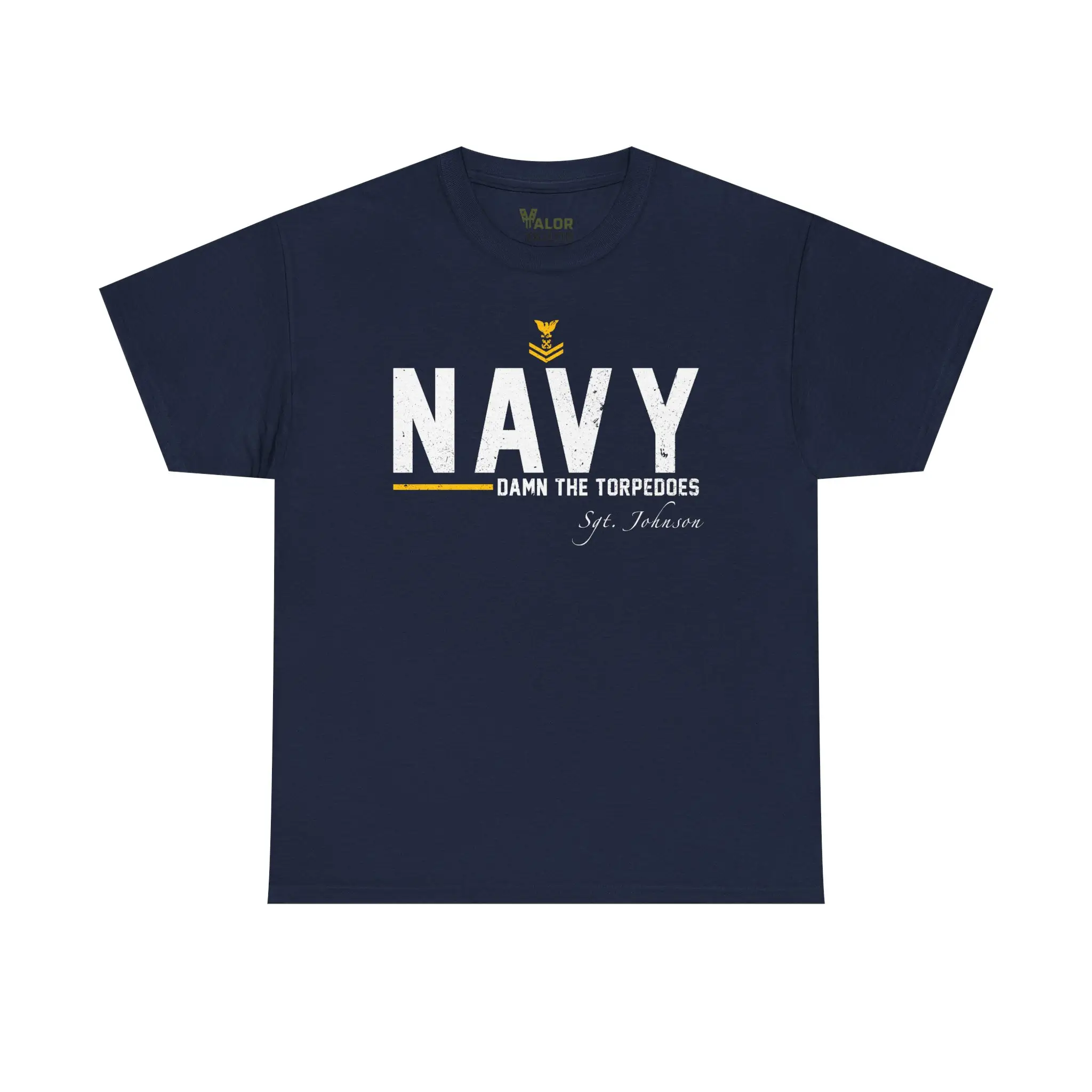 Customized US Navy “Damn The Torpedoes” T-Shirt – Personalized Veteran Tribute #000094