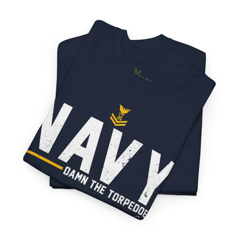 Customized US Navy “Damn The Torpedoes” T-Shirt – Personalized Veteran Tribute #000094
