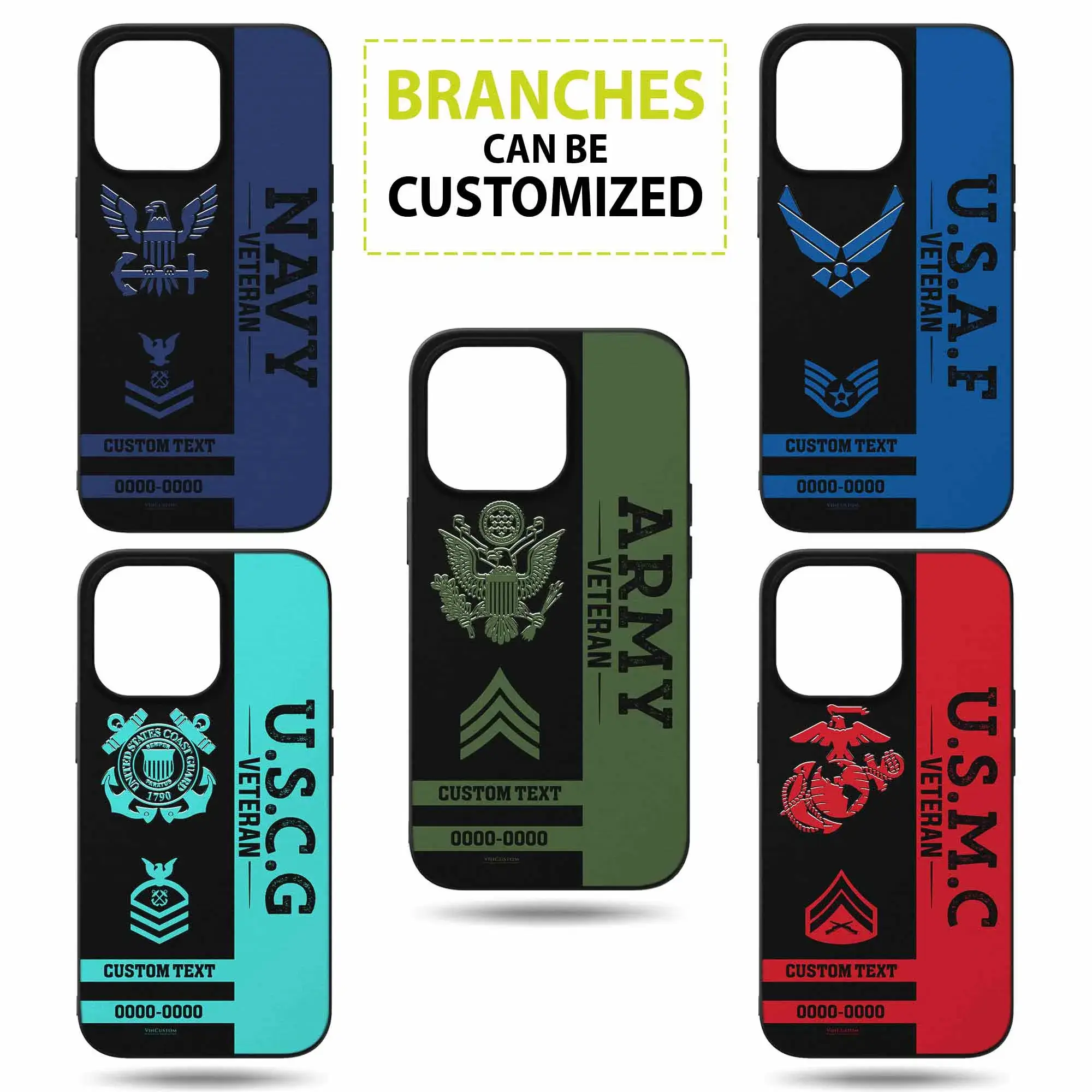 Customized US Veteran Proudly Served Phone Case #000110