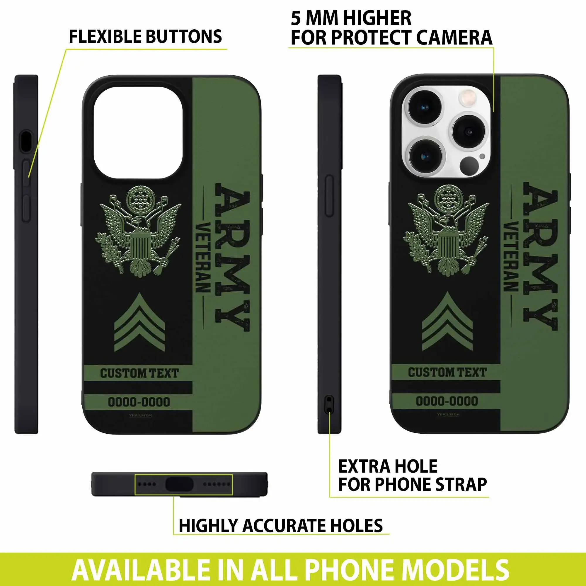 Customized US Veteran Proudly Served Phone Case #000110