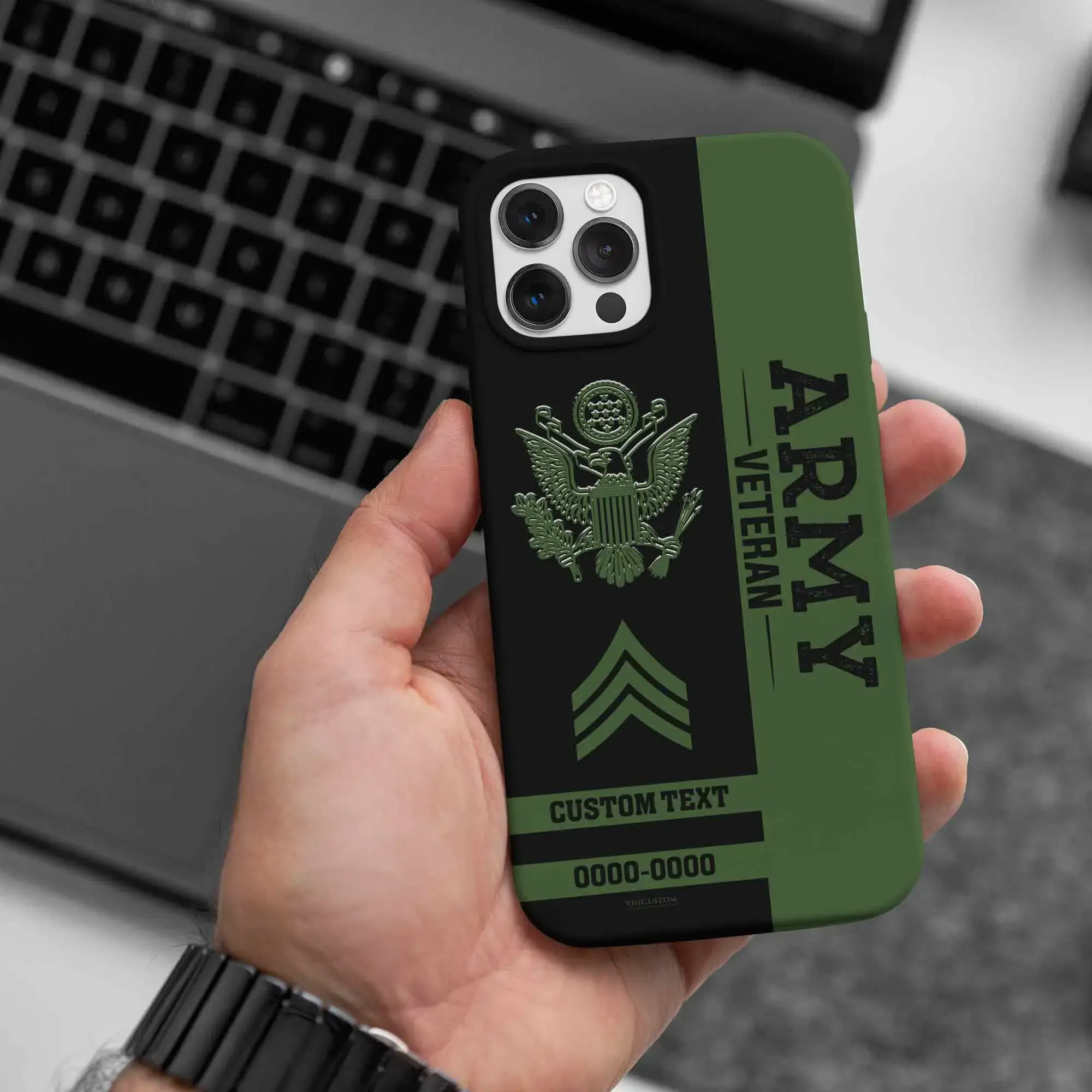 Customized US Veteran Proudly Served Phone Case #000110