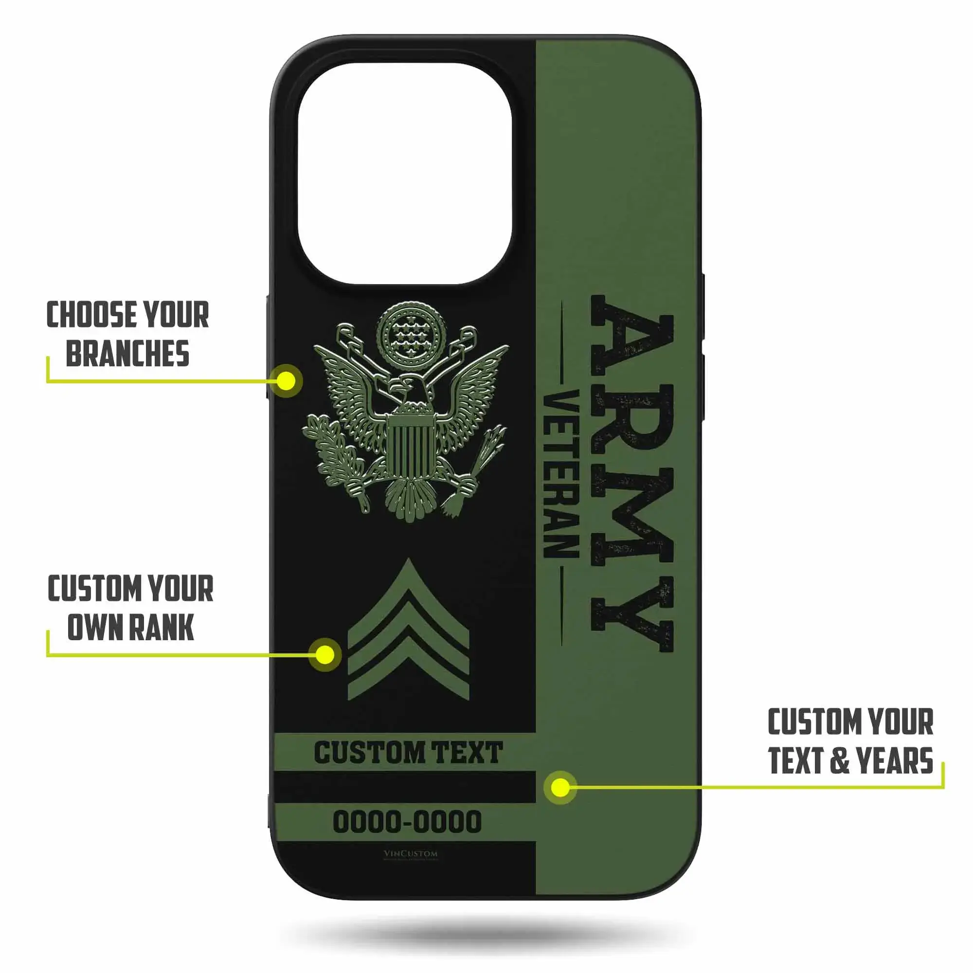 Customized US Veteran Proudly Served Phone Case #000110