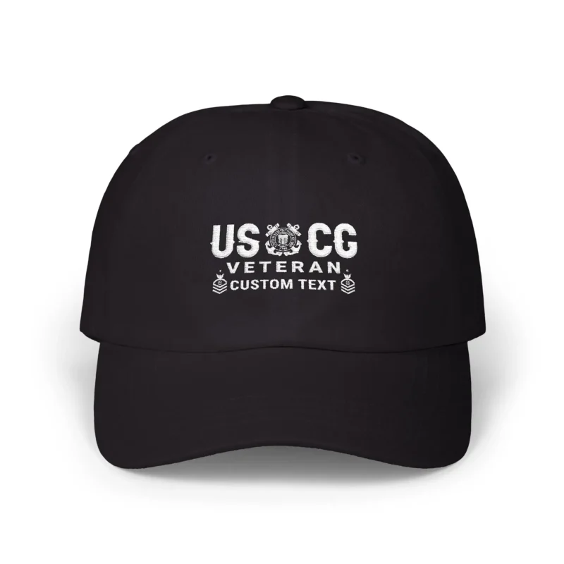 Customized USCG Veteran Embroidered Hat – Personal Rank, Name & Service Years #000075