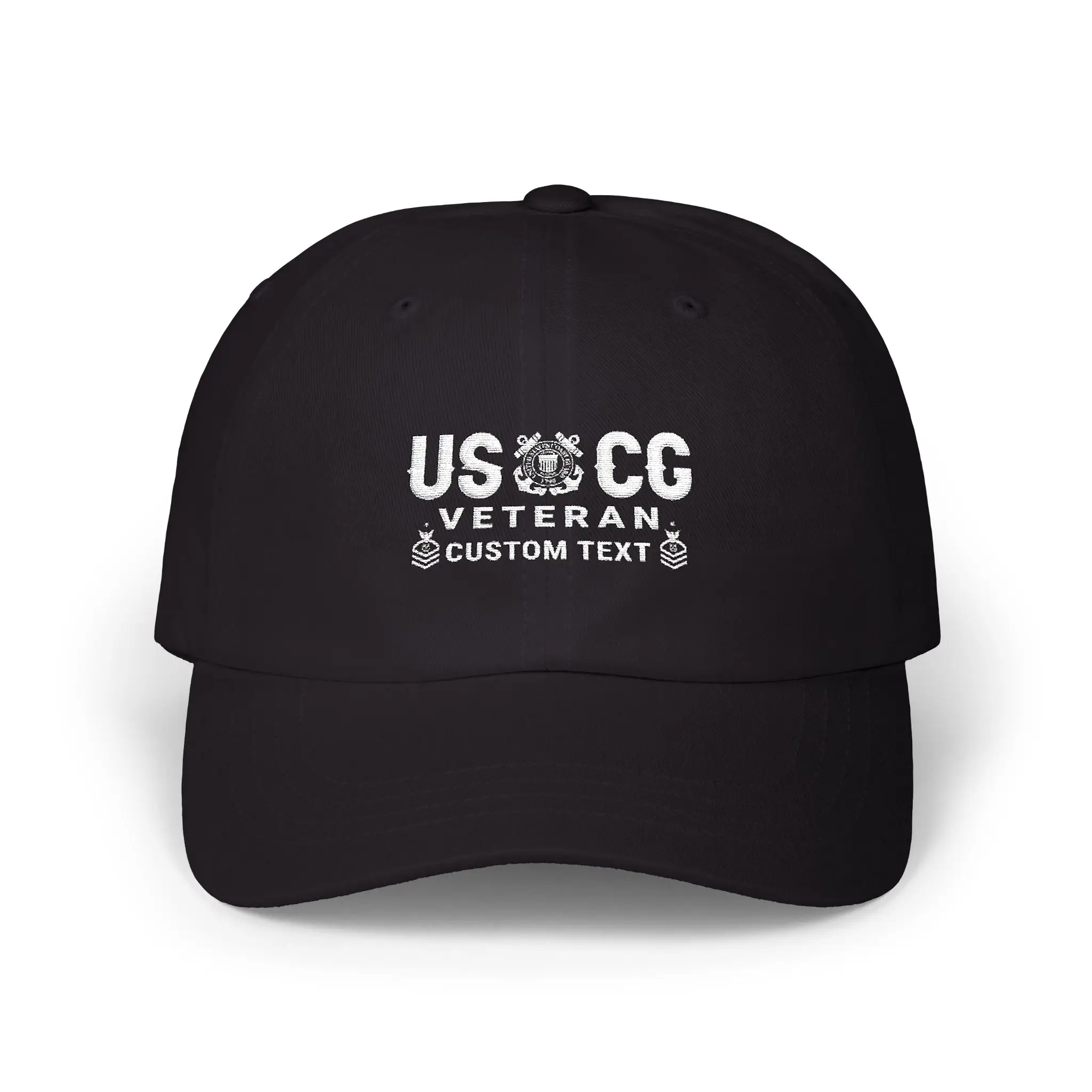Customized USCG Veteran Embroidered Hat – Personal Rank, Name & Service Years #000075
