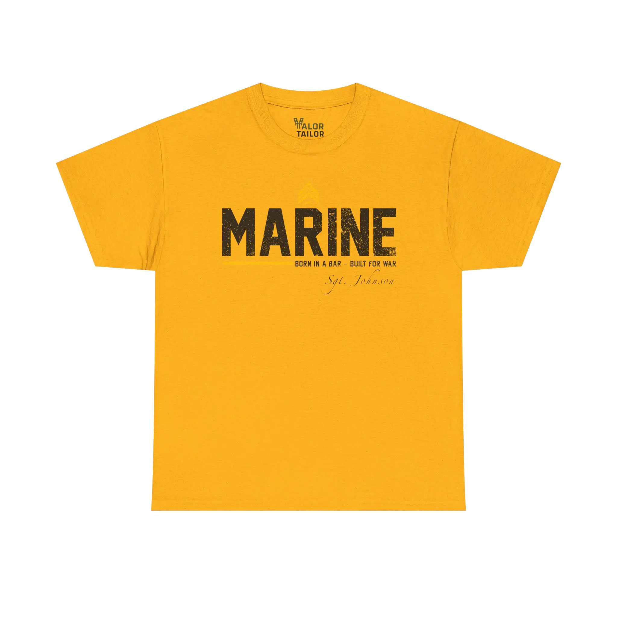 Customized USMC “Born In A Bar – Built For War” Marine T-Shirt – Personalized Name Edition #000096