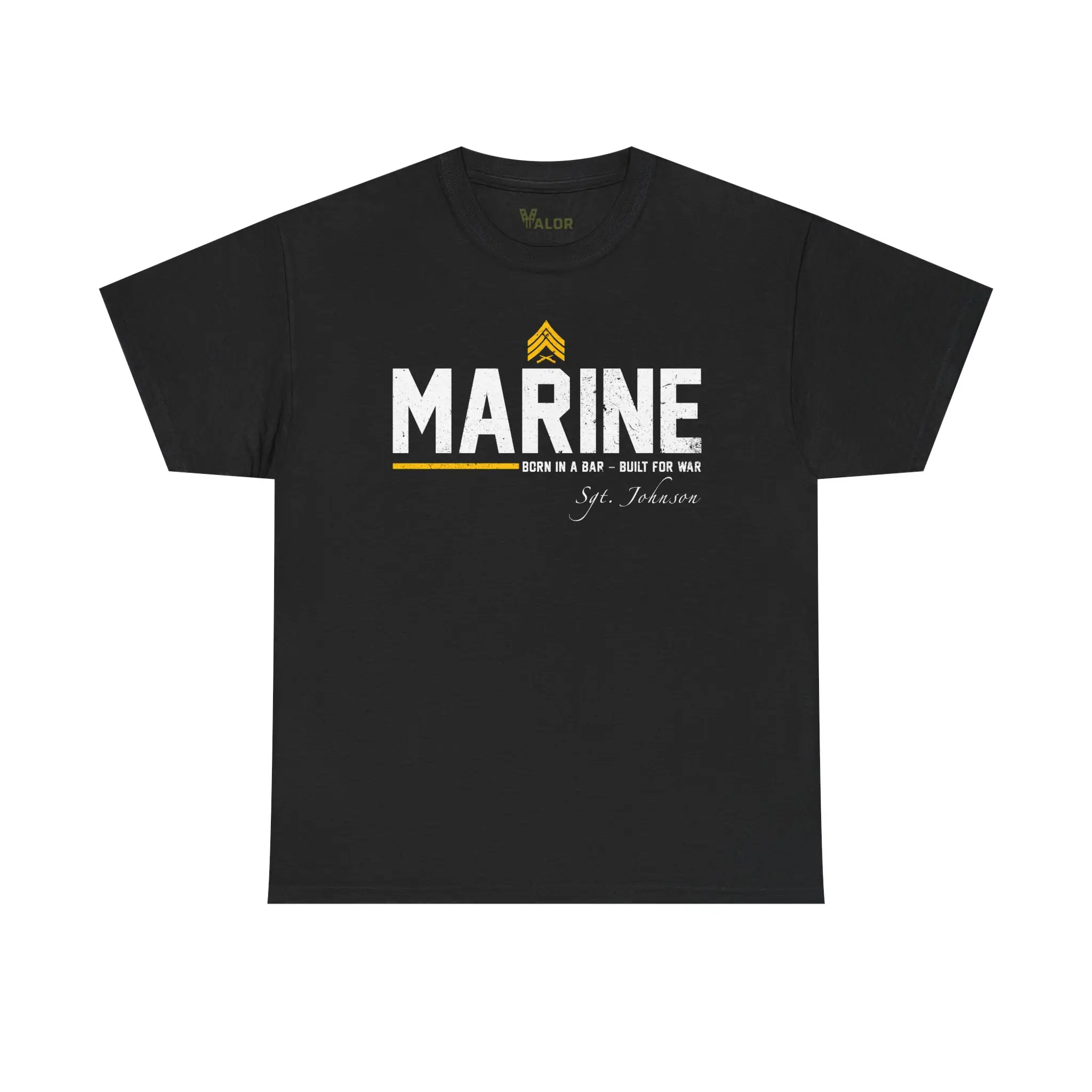 Customized USMC “Born In A Bar – Built For War” Marine T-Shirt – Personalized Name Edition #000096