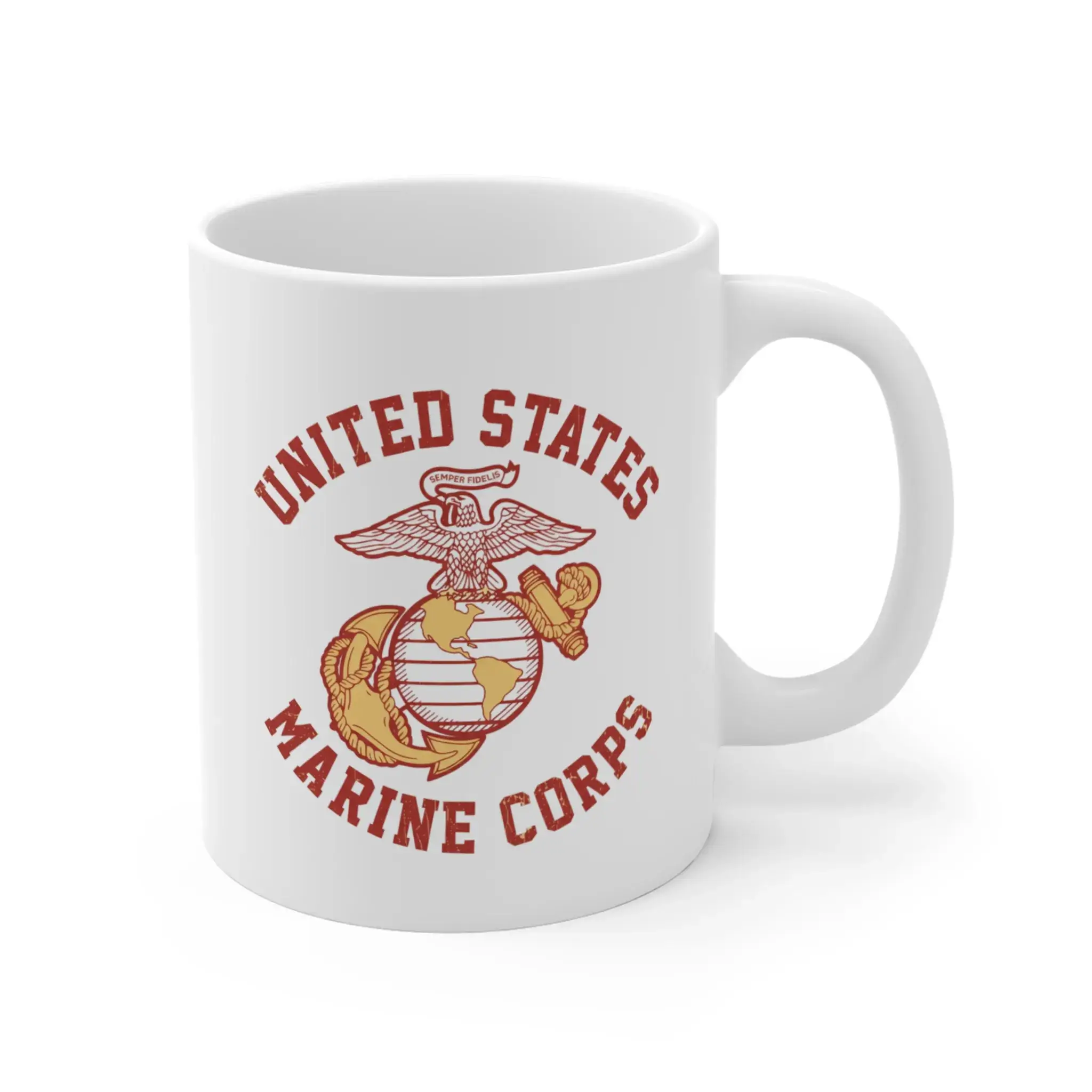 Customized USMC Veteran Coffee Mug – Rank, Name & Service Years – Marine Corps Eagle & Rifles Design #000099