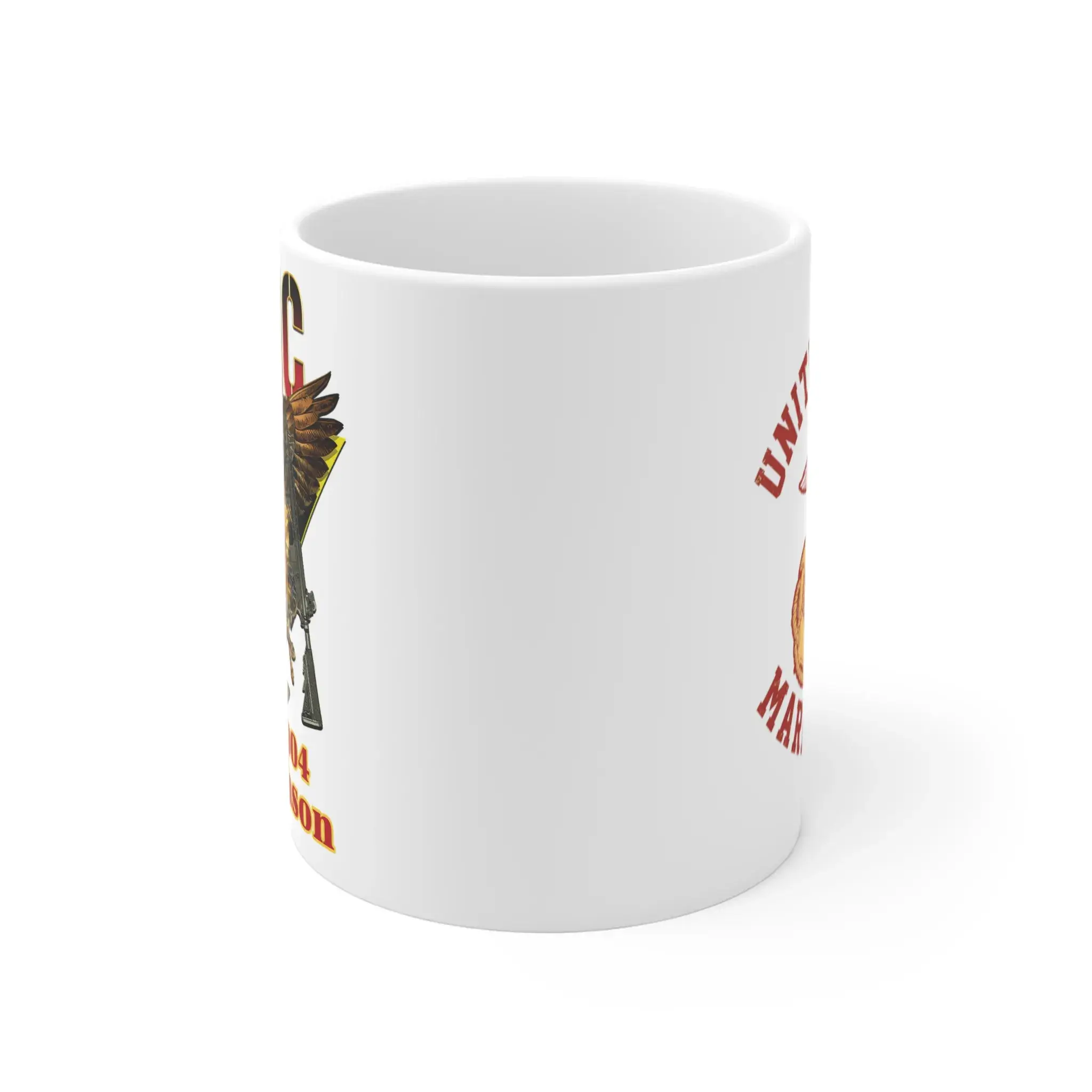 Customized USMC Veteran Coffee Mug – Rank, Name & Service Years – Marine Corps Eagle & Rifles Design #000099