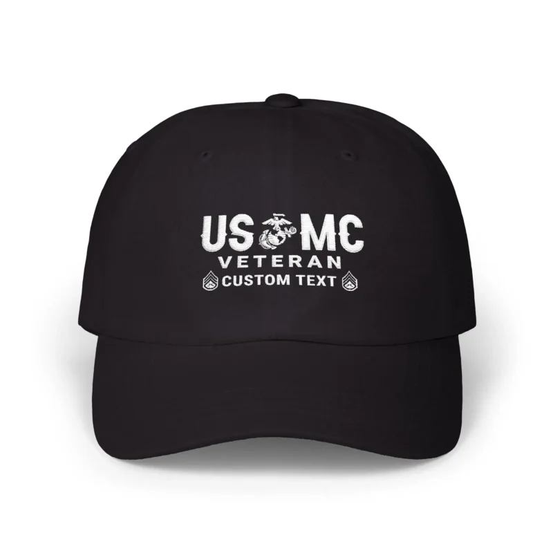 Customized USMC Veteran Embroidered Hat – Personal Rank, Name & Service Years #000074