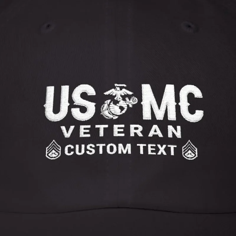 Customized USMC Veteran Embroidered Hat – Personal Rank, Name & Service Years #000074