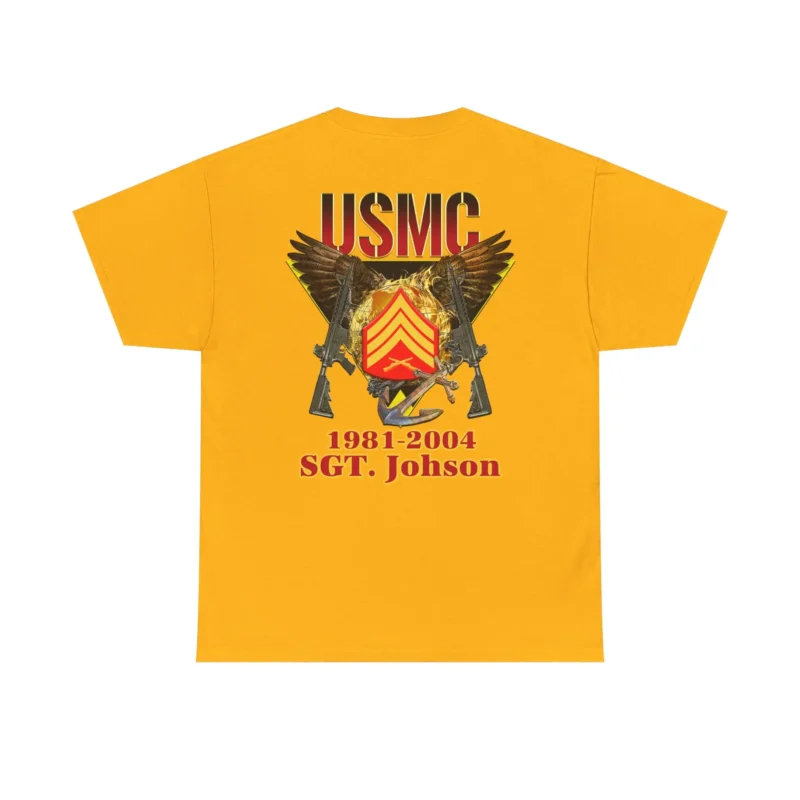 Customized USMC Veteran T-Shirt – Rank, Name & Service Years – Marine Corps Eagle & Rifles Design #000099