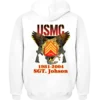 Customized USMC Veteran Zip Hoodie – Rank, Name & Service Years – Marine Corps Eagle & Rifles Design #000099
