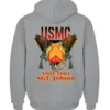 Customized USMC Veteran Zip Hoodie – Rank, Name & Service Years – Marine Corps Eagle & Rifles Design #000099