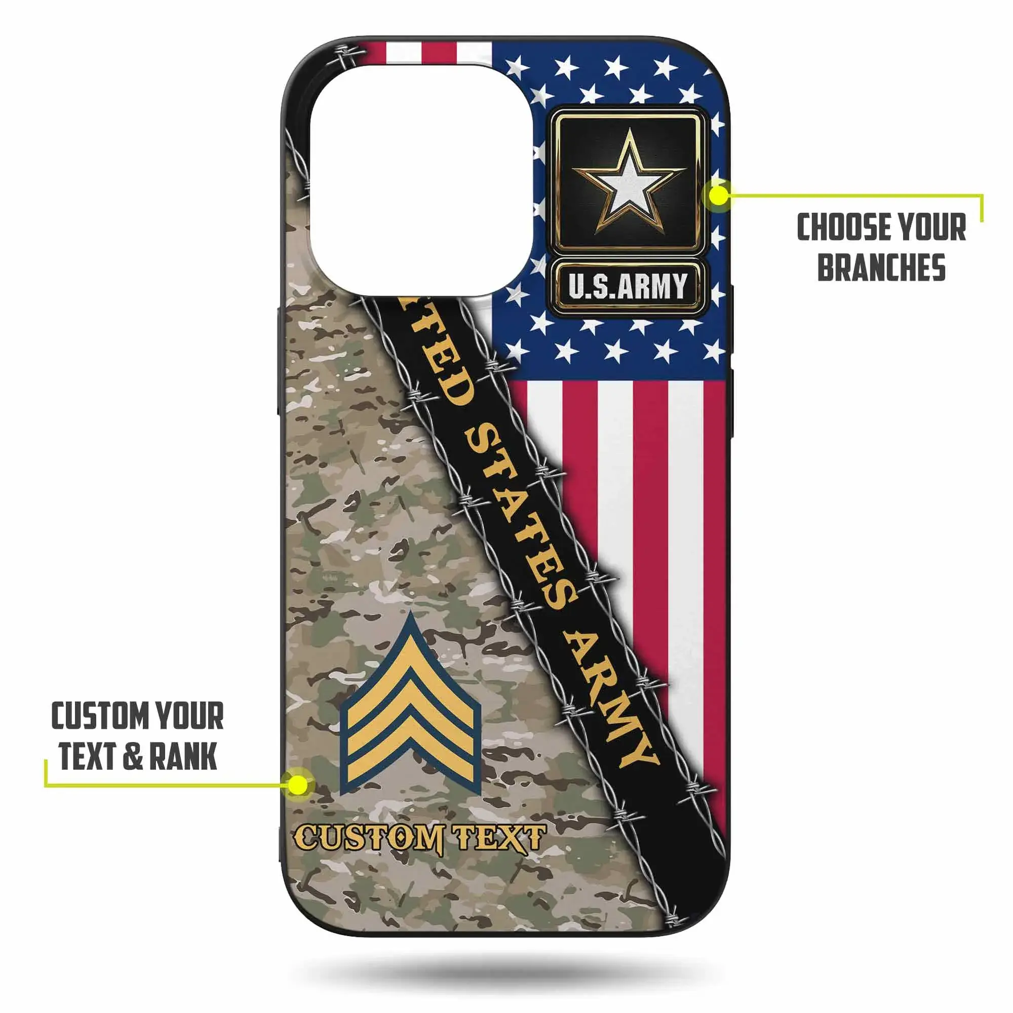 Customized United States Military Branches Veterans Phone Case #000103