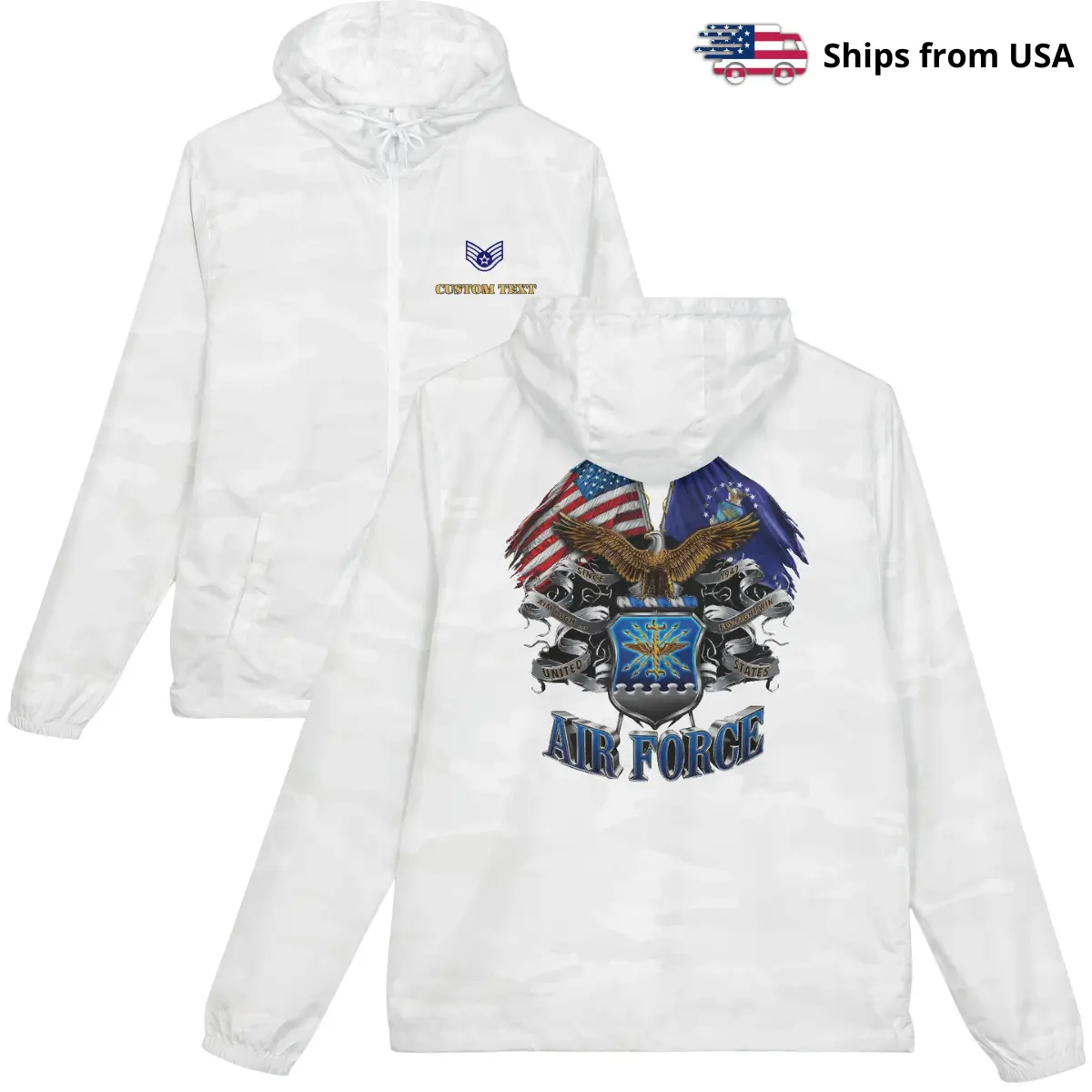 Personalized U.S. Air Force Windbreaker Jacket – Veteran Pride Design #000112