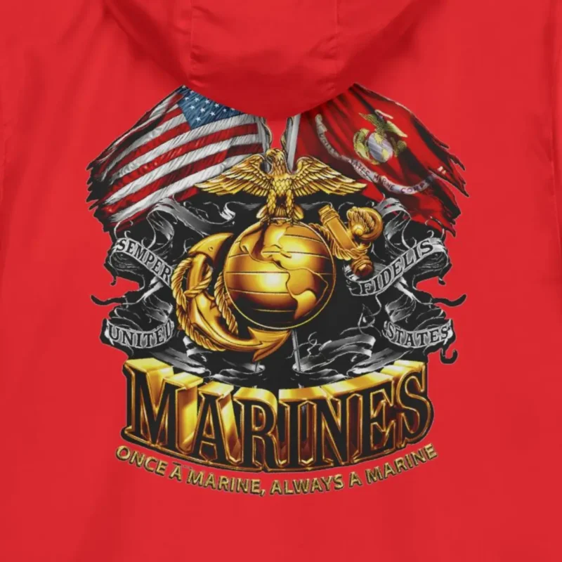 Personalized U.S. Marines Windbreaker Jacket – Once a Marine, Always a Marine - Custom Name & Rank #000113