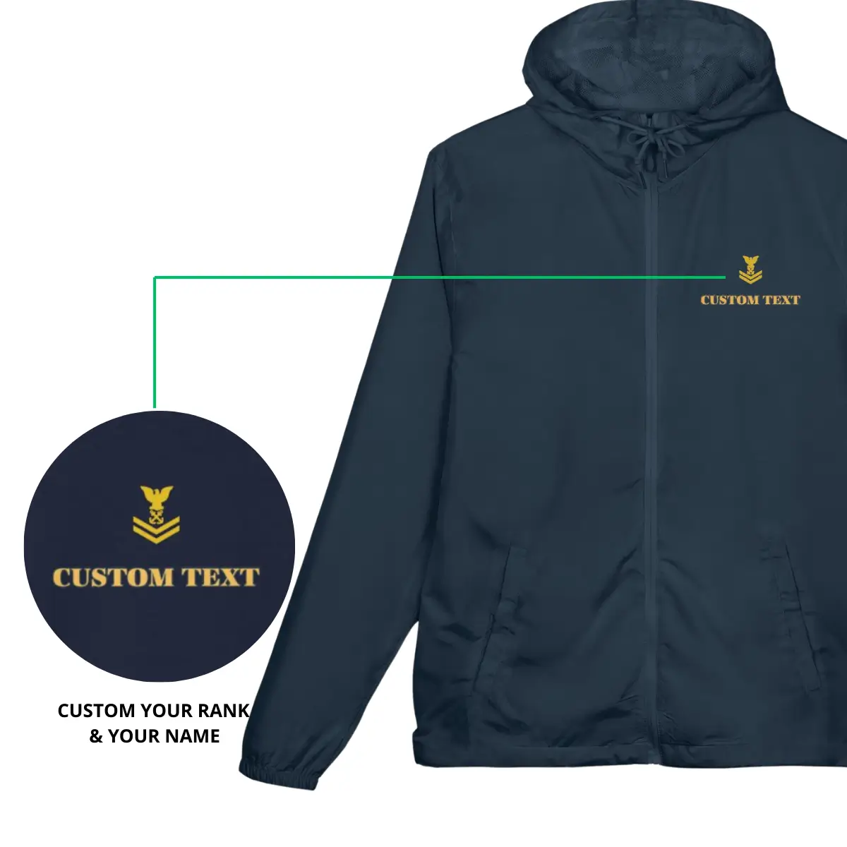 Personalized U.S. Navy Windbreaker Jacket – Veteran Pride Design #000111