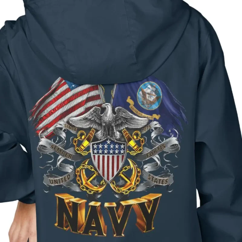 Personalized U.S. Navy Windbreaker Jacket – Veteran Pride Design #000111