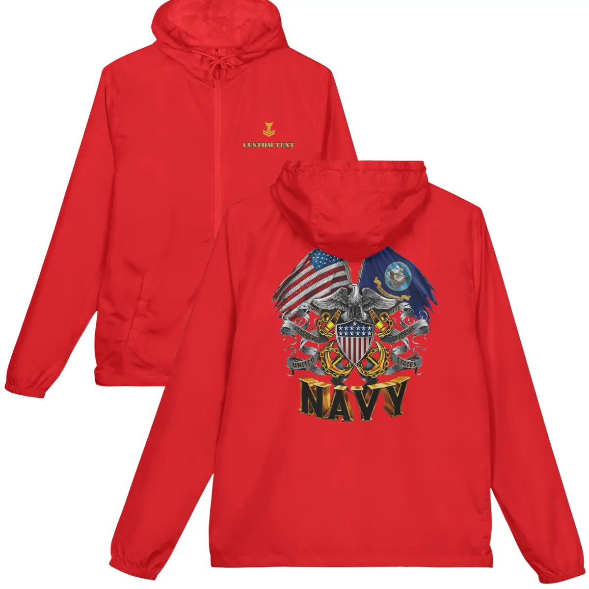 Personalized U.S. Navy Windbreaker Jacket – Veteran Pride Design #000111