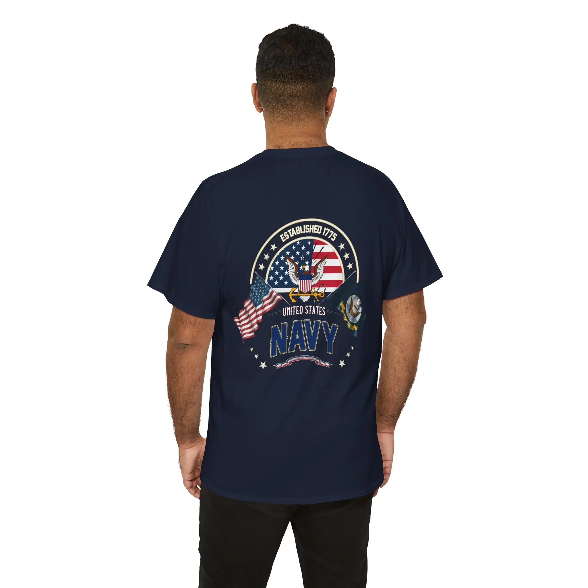 Custom United States Navy Veteran T-Shirt – Established 1775 - Personalize Name, Rank & Years #000042