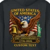 Celebrate America's 250th Birthday (1776-2026) with this premium custom [shirthoodie]. Featuring a detailed Eagle, Liberty Bell, and Lady Liberty. Personalize with your name or rank. Heavyweight quality, printed in the USA. Shop the legacy now!