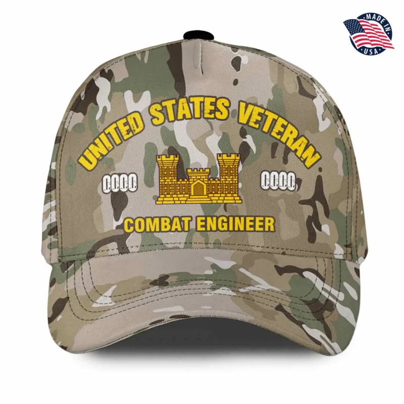 Custom Army Branch Veteran Camo Hat - Personalized MOSBranch, Rank, Name & Years #000173