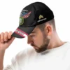 Custom Flag-Winged Eagle Veteran Hat - Personalized Branch, Rank, Name & Service Years #000171