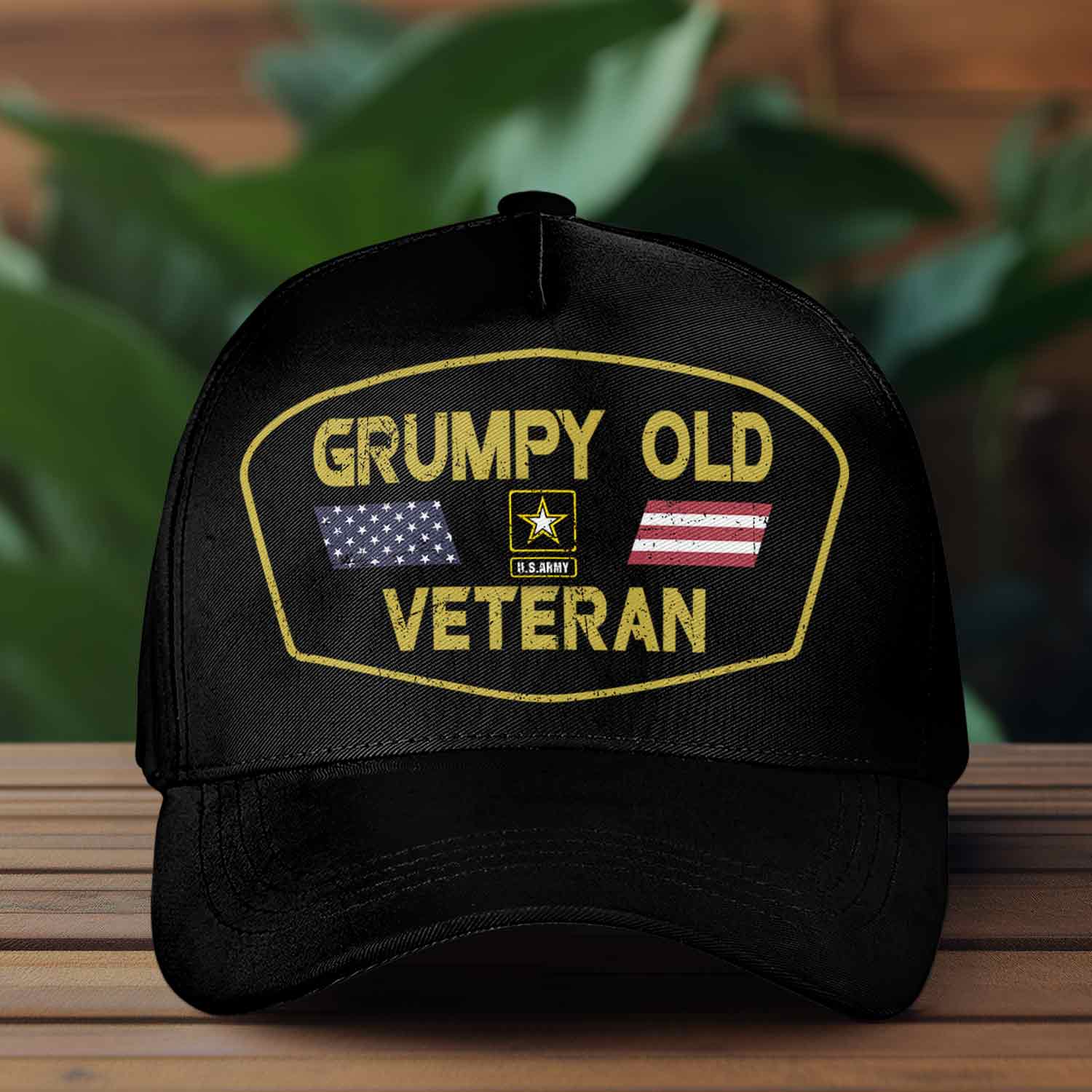 Custom Grumpy Old Veteran Hat - Personalized Rank, Name & Branch - Funny Military Cap #000165