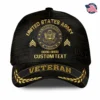 Custom Rank & Years Veteran Hat - Gold Wreath Brim - Choose Your Military Branch #000166