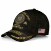 Custom Rank & Years Veteran Hat - Gold Wreath Brim - Choose Your Military Branch #000166