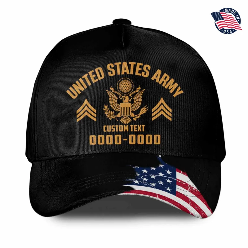 Custom Ripped Flag Veteran Hat - Personalized Branch, Rank, Name & Service Years #000170