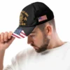 Custom Ripped Flag Veteran Hat - Personalized Branch, Rank, Name & Service Years #000170