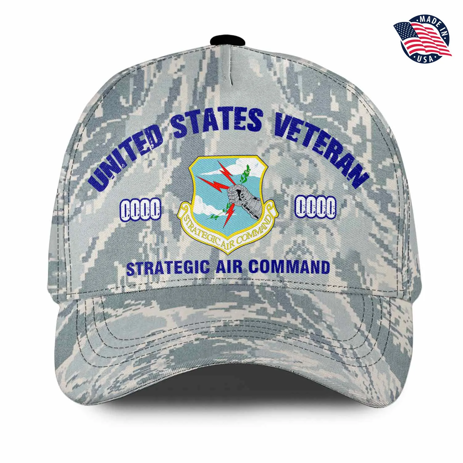 Custom Strategic Air Command Hat - Camo US Air For Veteran Cap #000162
