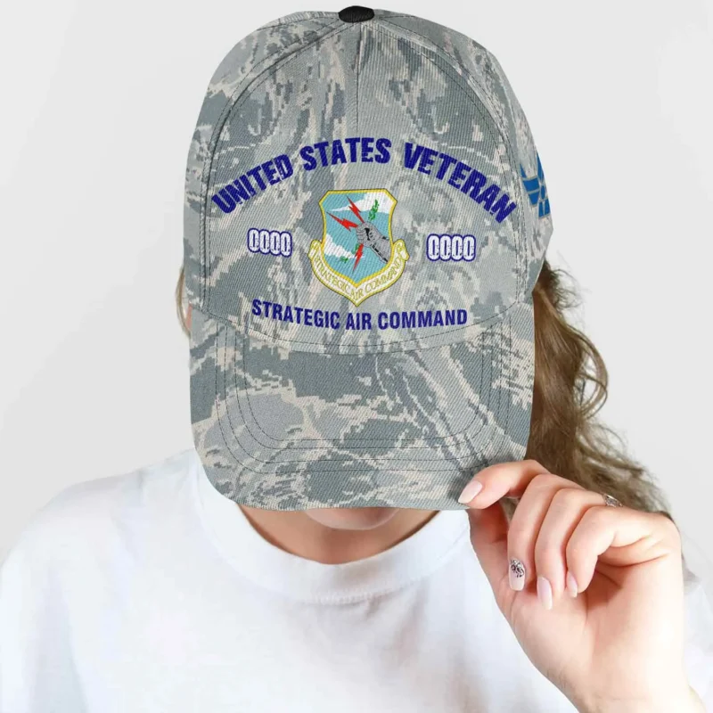Custom Strategic Air Command Hat - Camo US Air For Veteran Cap #000162