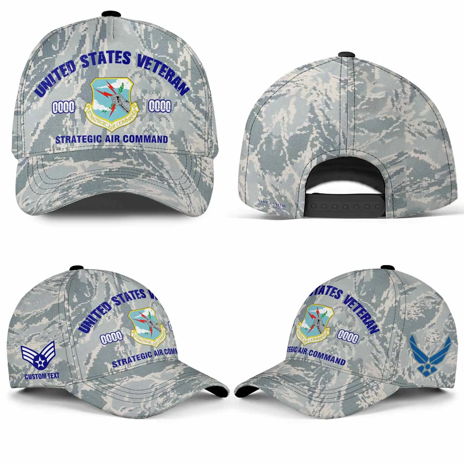 Custom Strategic Air Command Hat - Camo US Air For Veteran Cap #000162