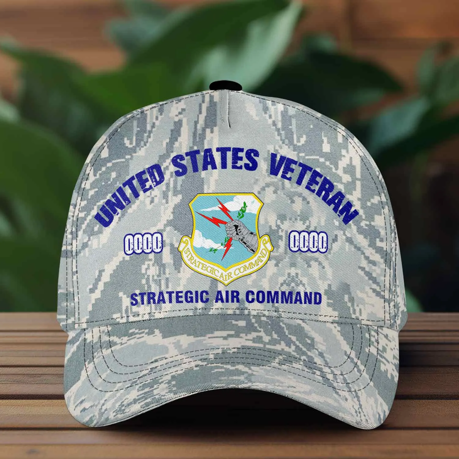 Custom Strategic Air Command Hat - Camo US Air For Veteran Cap #000162