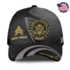 Custom US Veteran Hat All Branches - Black Gold Emblem Cap #000159