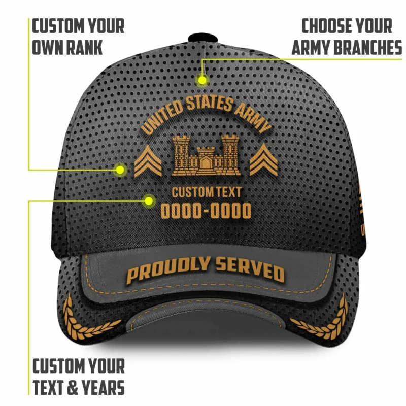 Custom United States Army Branches Printed Hat #000163