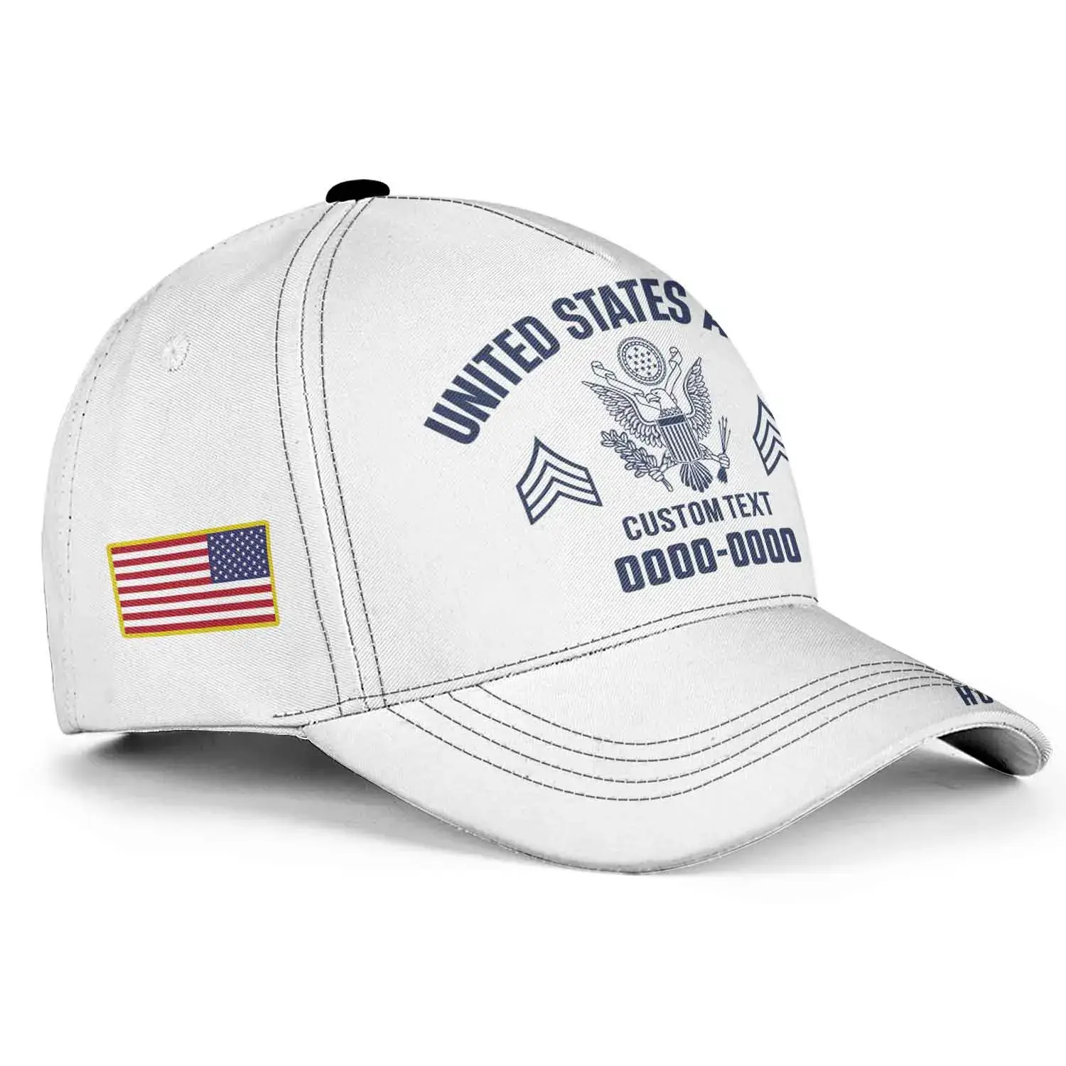 Custom Veteran Hat All Branches - White Honor The Fallen Cap #000158
