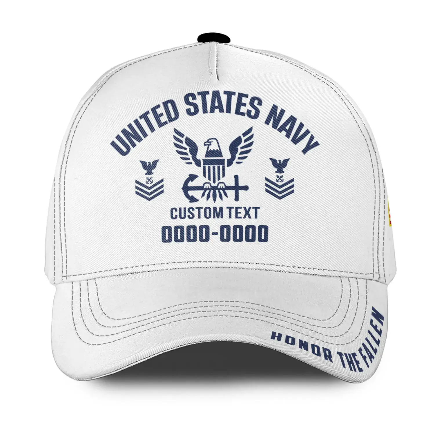 Custom Veteran Hat All Branches - White Honor The Fallen Cap #000158