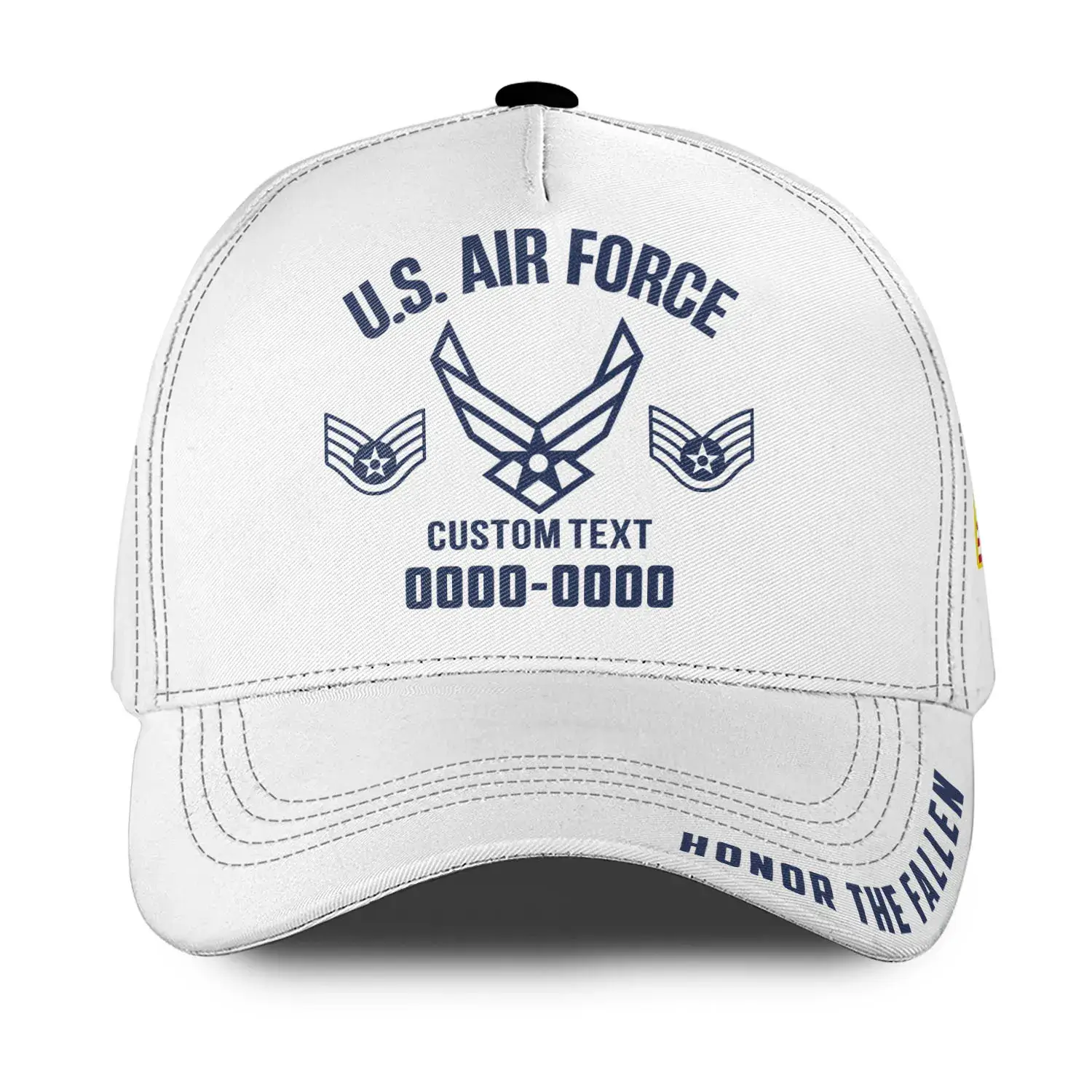 Custom Veteran Hat All Branches - White Honor The Fallen Cap #000158