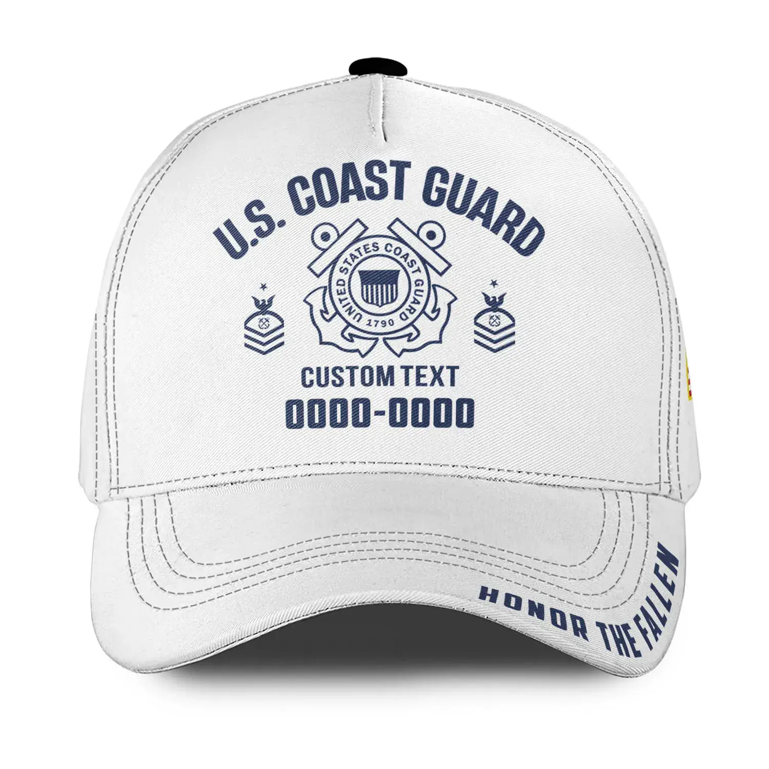 Custom Veteran Hat All Branches - White Honor The Fallen Cap #000158