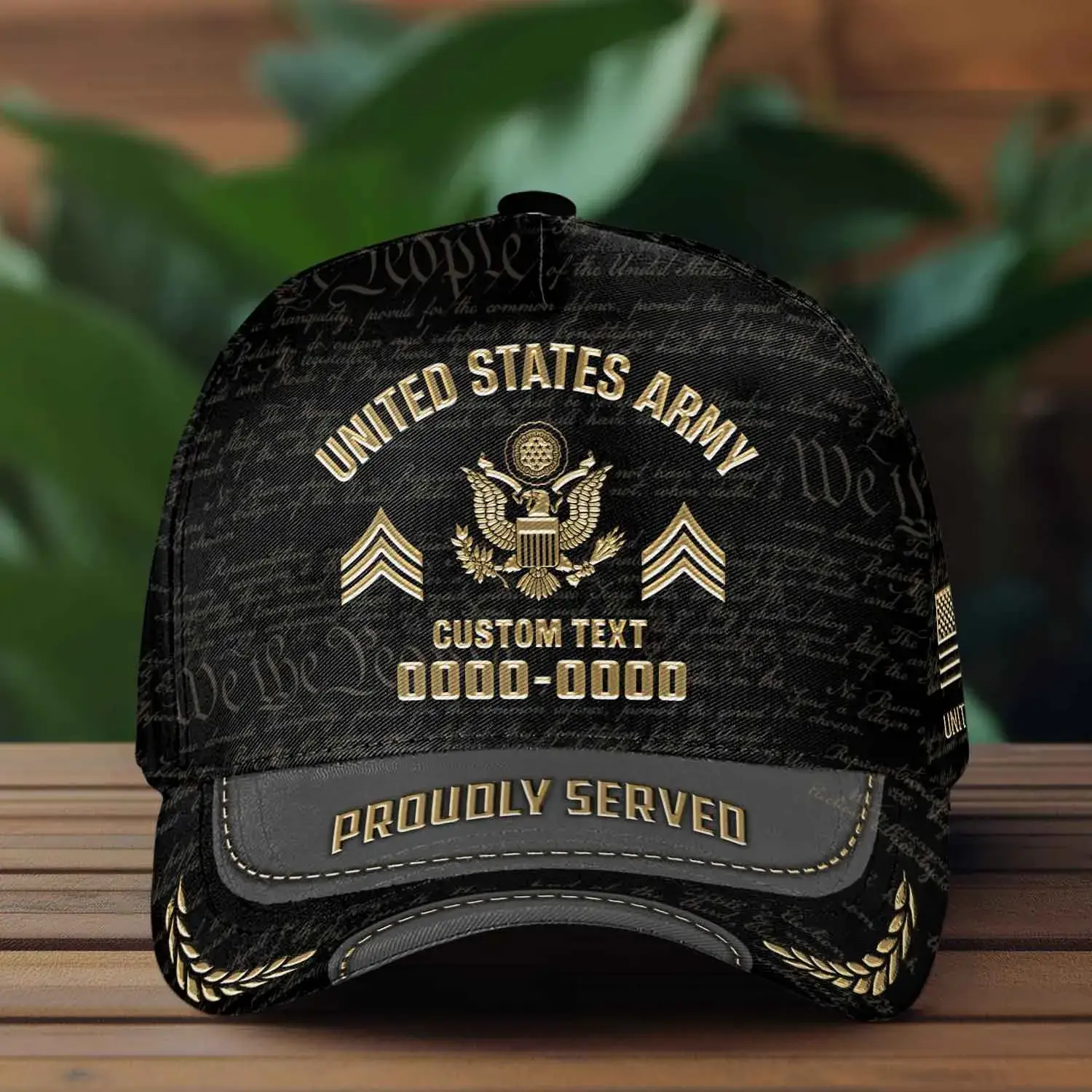 Custom Veteran Hat - Personalized Proudly Served Baseball Cap #000156