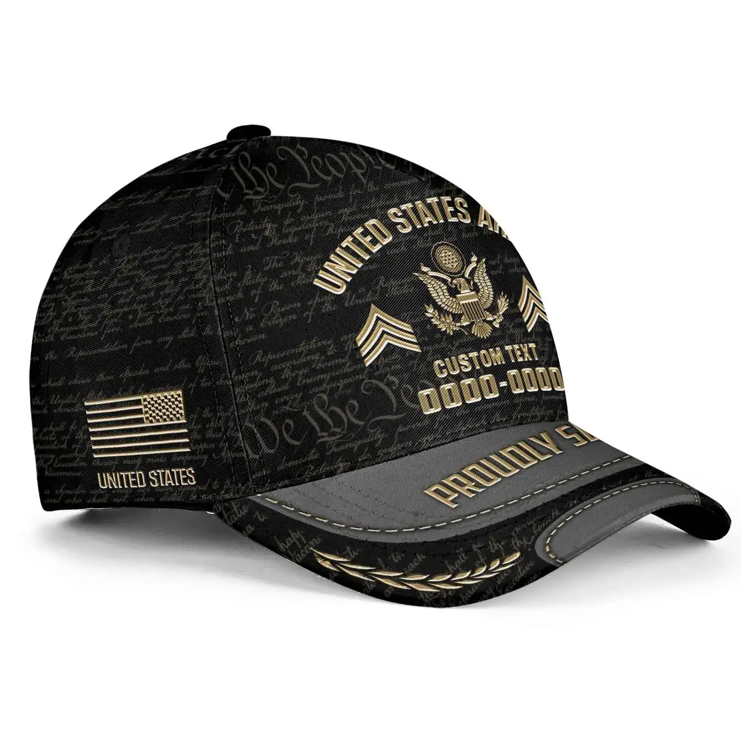 Custom Veteran Hat - Personalized Proudly Served Baseball Cap #000156